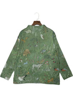 HIYA | Przytulny dzianinowy kardigan z leśnym, naturą inspirowanym wzorem